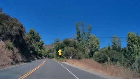 Driving on an empty road along a residential street, Los Angeles #2 Stock Footage 343476057