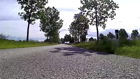 Driving on an empty road in the austrian region waldviertel Video stock 131839505