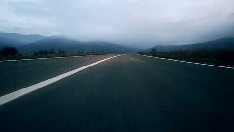 Driving on an empty road (Point of View) Stock Footage 119082842