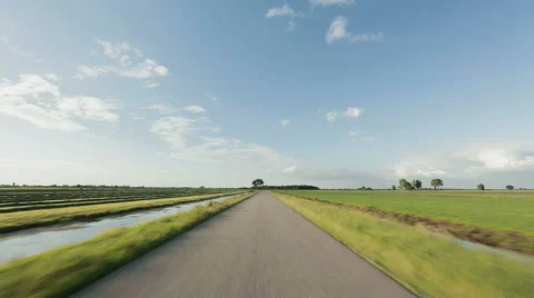 Driving on an Empty Rural Road Stock Footage 54413235