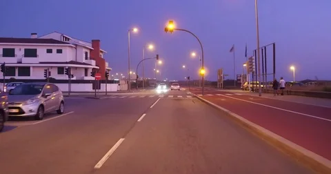 Driving at the end of the day by the beach, preventive driving Stock Footage 77723801