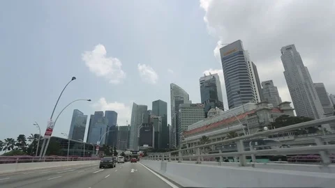 Driving on Esplanade Drive, Esplanade Bridge Video stock 71261901