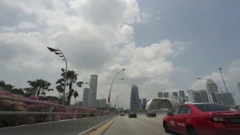 Driving on Esplanade Drive (Esplanade Bridge) Stock Footage 71262030