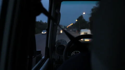 Driving in Ethiopia at nightfall Stock Footage 169701290