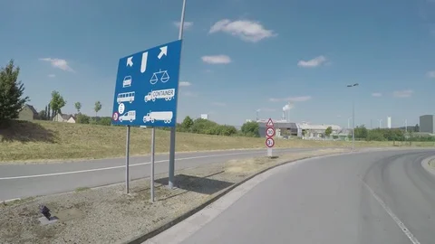 Driving to the factory Stock Footage 83499876