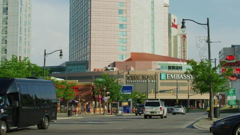 Driving on Fallsview Blvd, Niagara Falls, Ontario Stock Footage 218226067