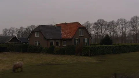 Driving by a farm house Stock Footage 85916252