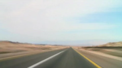 Driving fast in the desert Stock Footage 532561