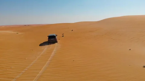 Driving Fast in the Desert Stock Footage 130067638