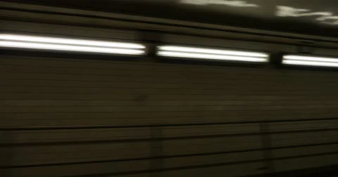 Driving Fast Pass Lights Through Underground Tunnel, 4K Stock-Footage 68920359