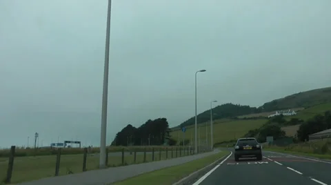 Driving to Ferry Terminal Stranraer Stock Footage 35837012