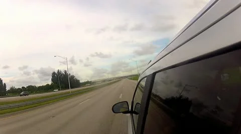 Driving on a Florida Highway Stock Footage 12656403