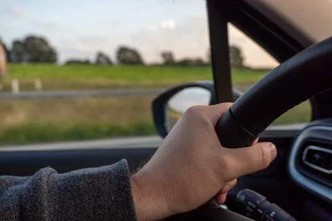 Driving with Focus on the Road Stock Photos