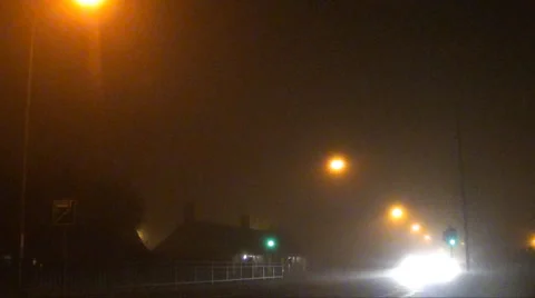 Driving in fog Stock Footage 939336