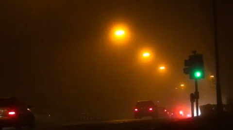 Driving in fog Stock Footage 939461