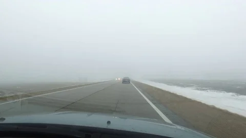 Driving in Fog Stock Footage 72084999