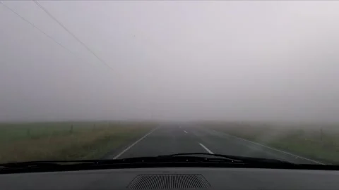 Driving in fog Stock Footage 170863860