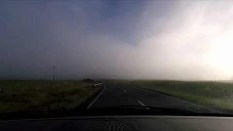 Driving in fog Stock Footage 170863870