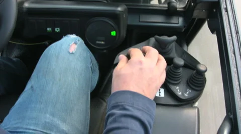Driving a forklift Stock Footage 4281590