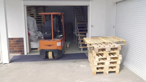 Driving forklift Stock Footage 131126972