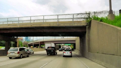 Driving at Full Speed to Downtown Chicago at Rush Hour Camera Car Time Lapse Stock Footage 87429208