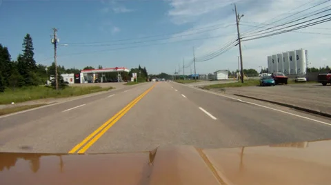 Driving into Gas Station Stock Footage 32661691
