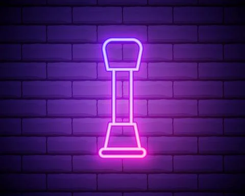 Driving gear controls outline icon in neon style. Elements of car repair illu Stockillustratie