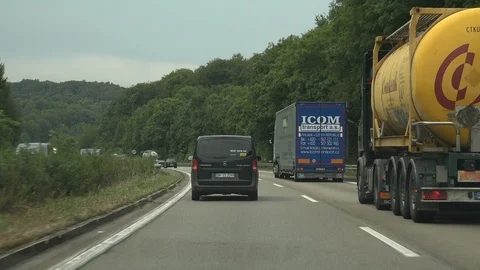 Driving on German Autobahn Stock Footage 100341595