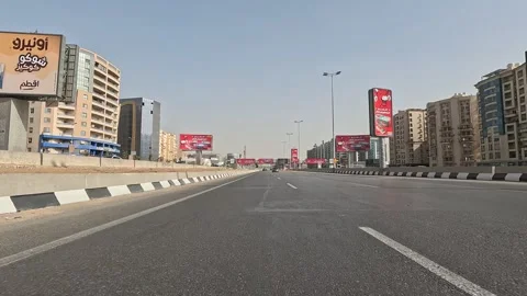 Driving the Giant Cairo Ring Road Loop with Wide Views of the Capital Landscape Видео 329834072