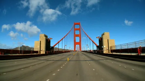 Driving the golden gate bridge Stock Footage 309451