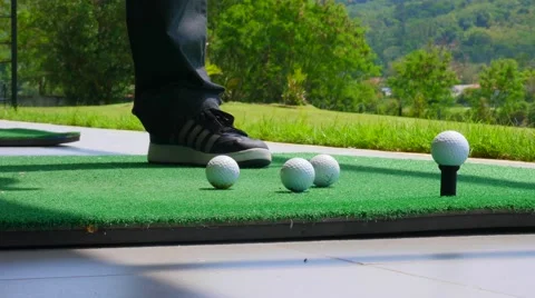 Driving Golf-ball Form The Golf Dispenser Stock Video Footage Stock Footage 63827352