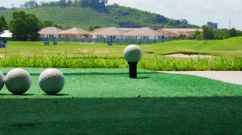 Driving Golf-ball Form The Golf Dispenser Stock Video Footage Stock Footage 63827412