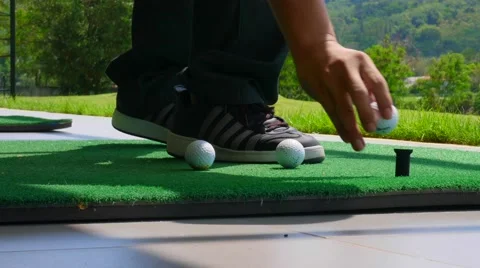 Driving Golf-ball Form The Golf Dispenser Stock Video Footage Stock Footage 63828692