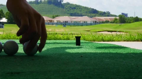 Driving Golf-ball Form The Golf Dispenser Stock Video Footage Stock Footage 63829386