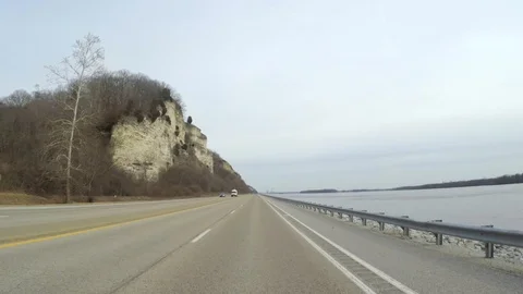 Driving on Great River Rd 2x speed Stock Footage 111830742