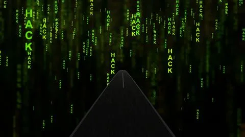 Driving into the hacking world 3d illustration Stock Illustration