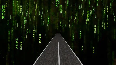 Driving into the hacking world 3d illustration 스톡 일러스트