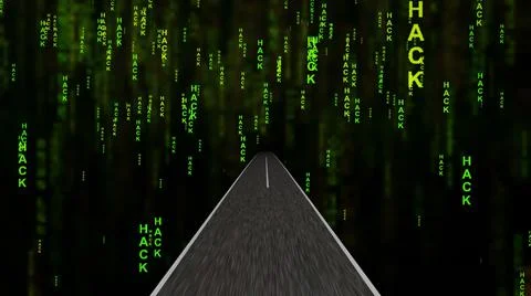 Driving into the hacking world 3d illustration Stock Illustration