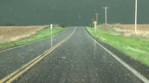 Driving in Hail 스톡 동영상 54755920