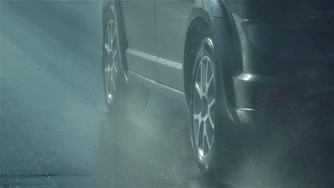 Driving in heavy rain Stock Footage 118076570