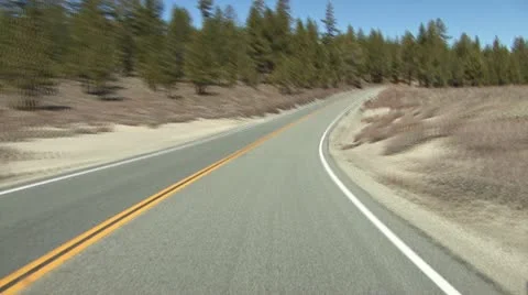 Driving High Desert Forest Eastern Sierra Time Lapse POV Stock Footage 11040770