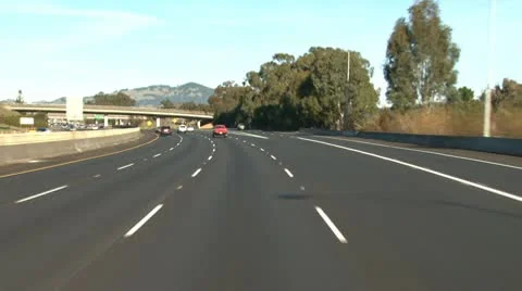 Driving Highway 101 North - Novato 1 Stock Footage 10757341