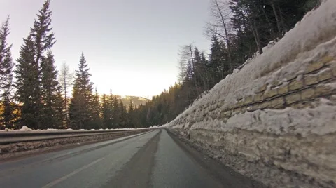 Driving on highway in Austrian Alps Stock Footage 48268886