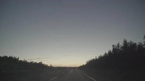Driving On A Highway During Sunset Stock Footage 204766482