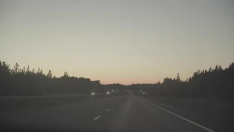 Driving On A Highway During Sunset Stock Footage 204766562