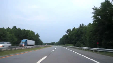 Driving on the highway at dusk Stock Footage 26372613