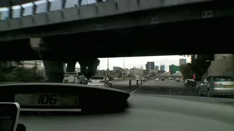 Driving in a Highway Stock Footage 10900249