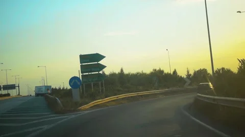 Driving on Highway Stock Footage 53321088