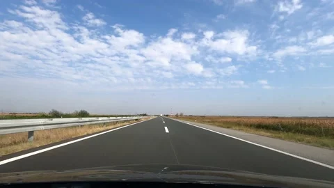 Driving on the highway Stock Footage 143256402