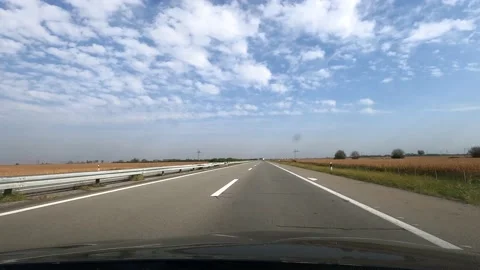 Driving on the highway Stock Footage 143256740